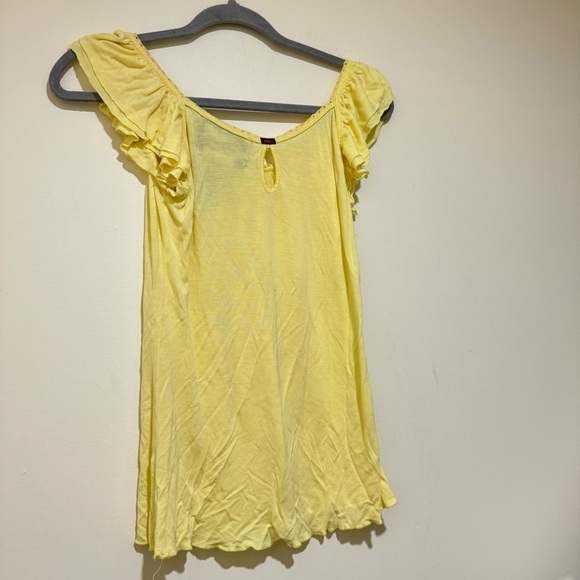 Women’s Y2K Dex Brand Yellow Lettuce Trim Flowy Soft Summer Tank Top Size: L - Picture 13 of 15